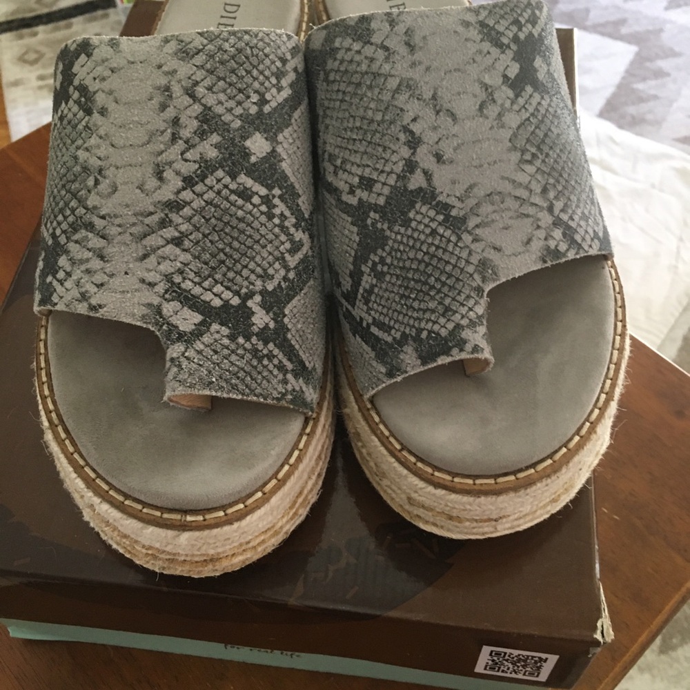 DIBA true Demi chase platform sandal with toe loop.